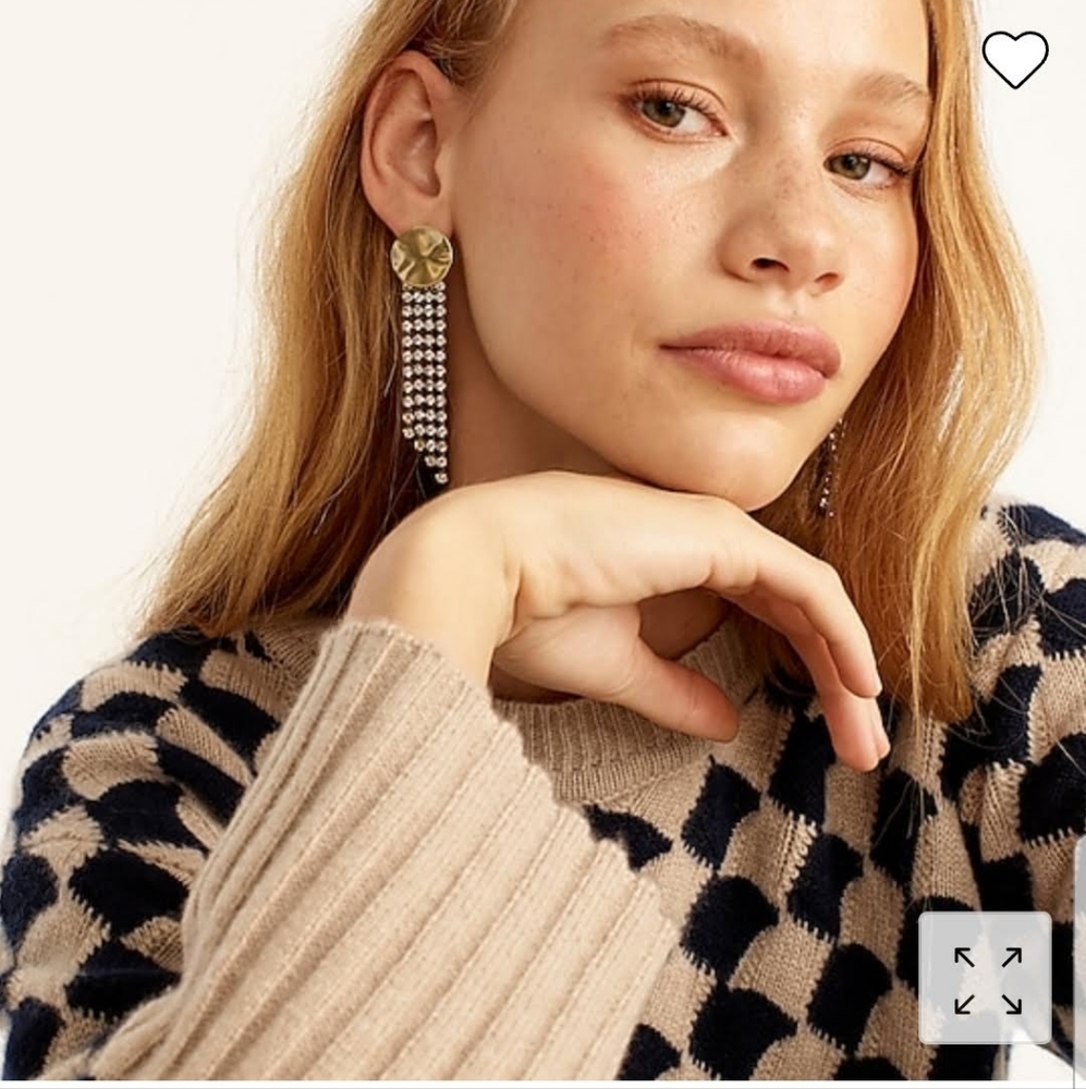 J. Crew Gold and Silver Crystal Waterfall Earrings